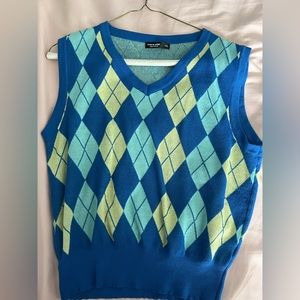 SHEIN Curve argyle top